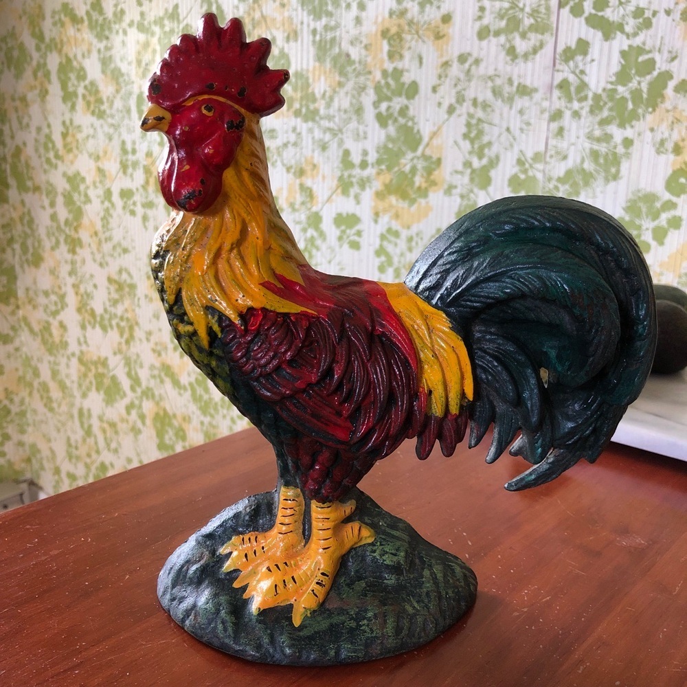 Iron Doorstop Rooster Decorative vibrant country‎ Kitchen Farmhouse Rustic #2